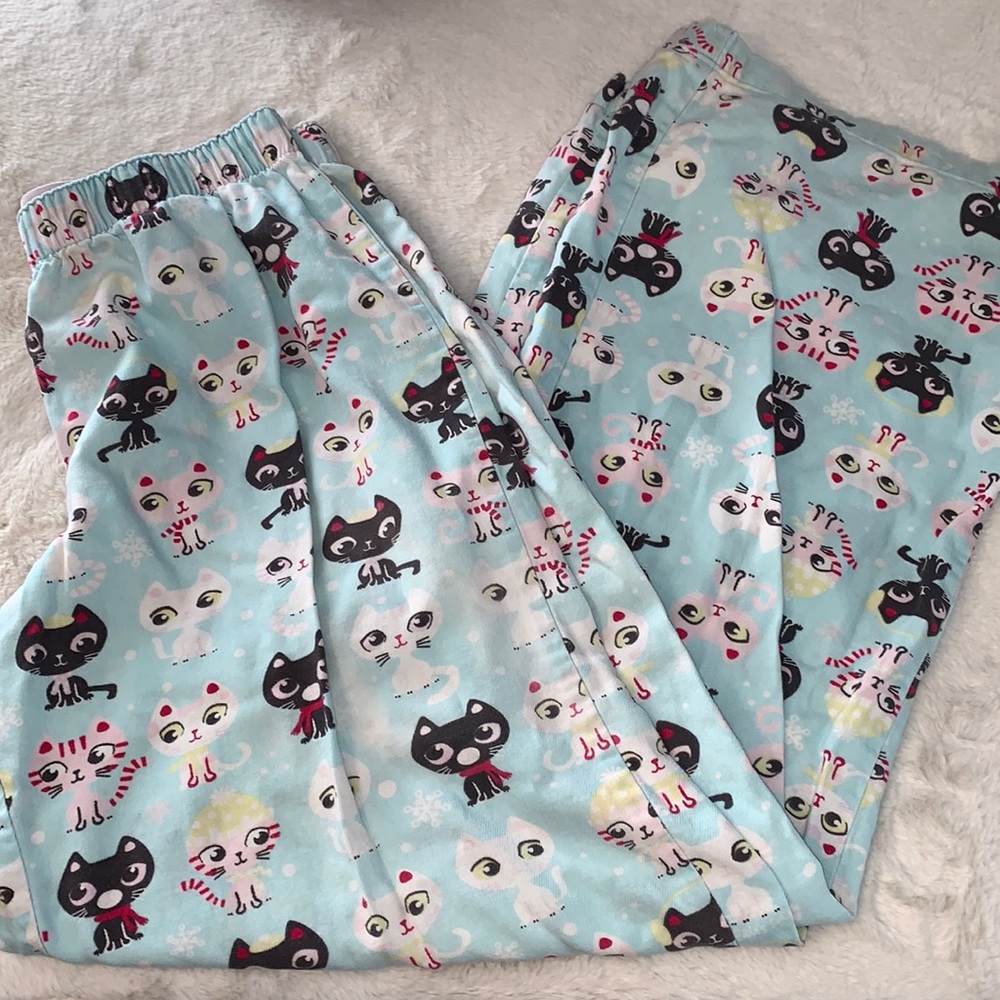 XS Victoria’s Secret VINTAGE cats flannel pajama pants 100% cotton